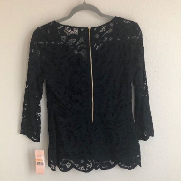 NWT Nanette Lepore Lace V-Neck Scalloped Top - S - Picture 5 of 10